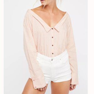 Free People Cool Like Courtney linen Buttondown S